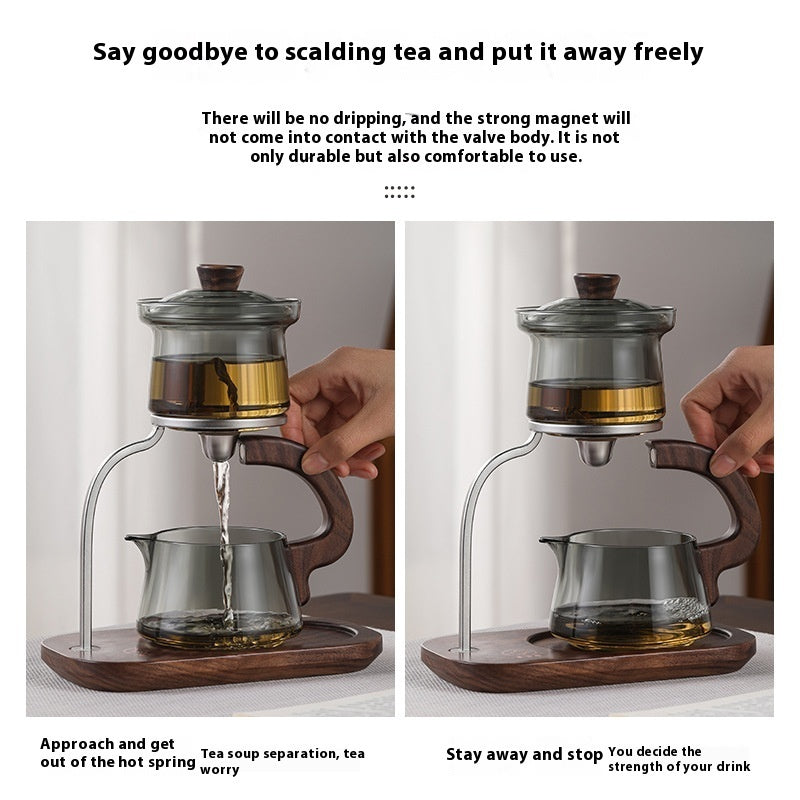 Lazy Tea Making Pot Glass Teapot Automatic Tea Set