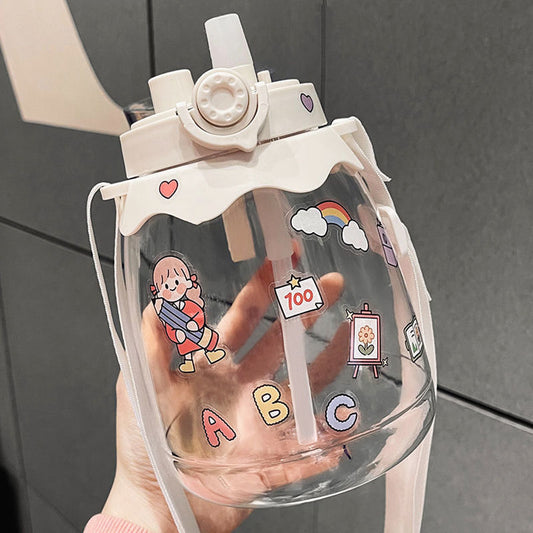 Portable Straw Water Bottle